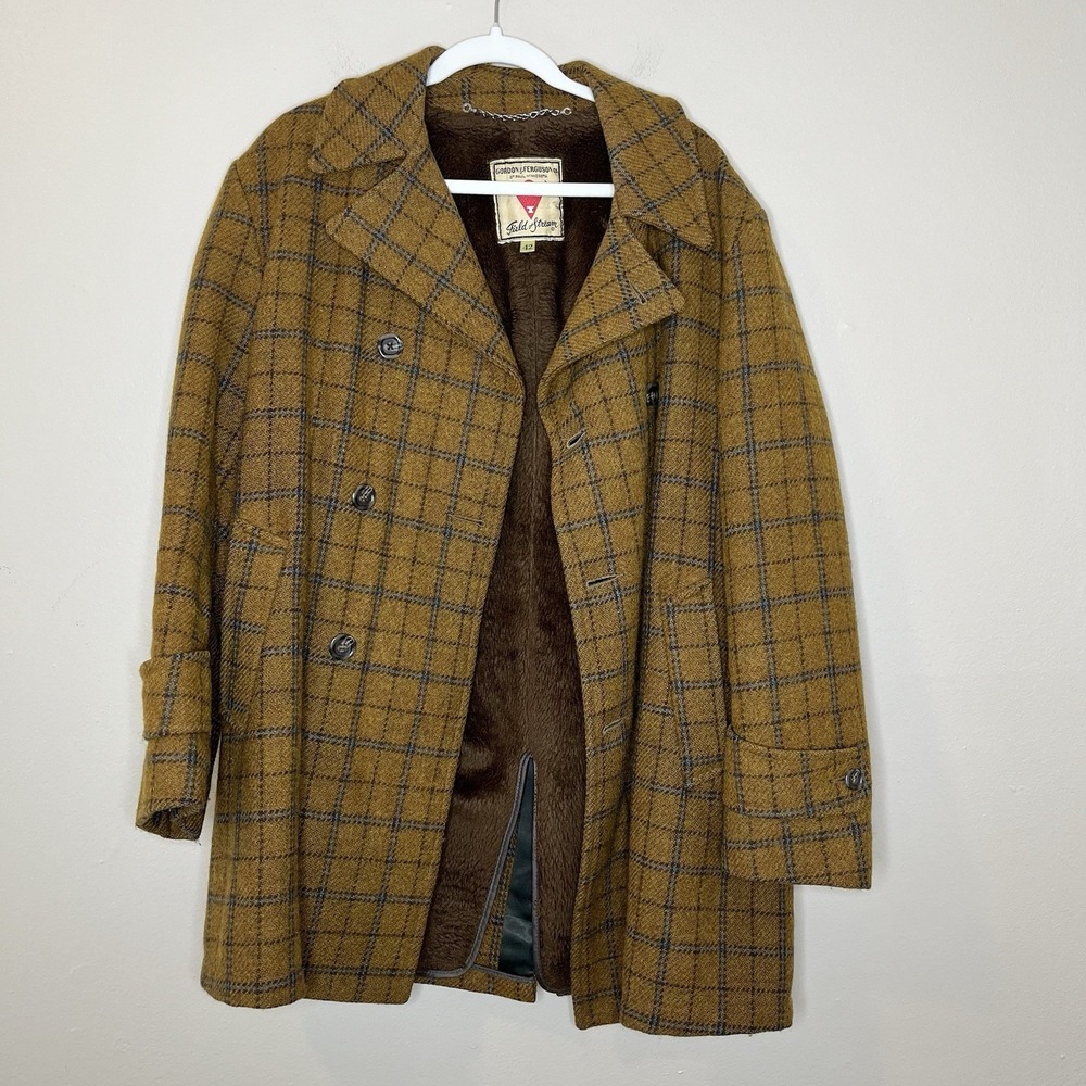 men VTG jacket Wool Plaid Gordon Ferguson Field Of Stream Preppy‎ 42 70s Retro - Picture 2 of 11